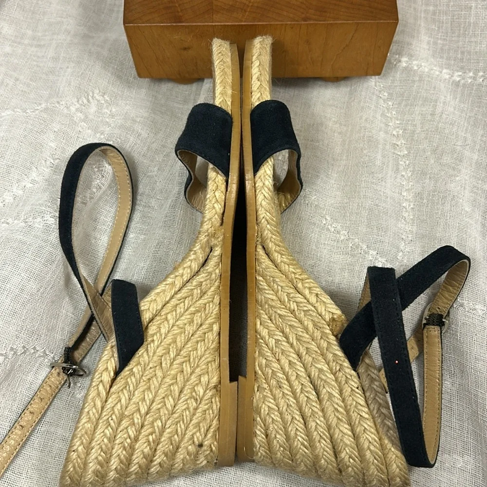 J Crew almost NEW leather espadrilles wedges